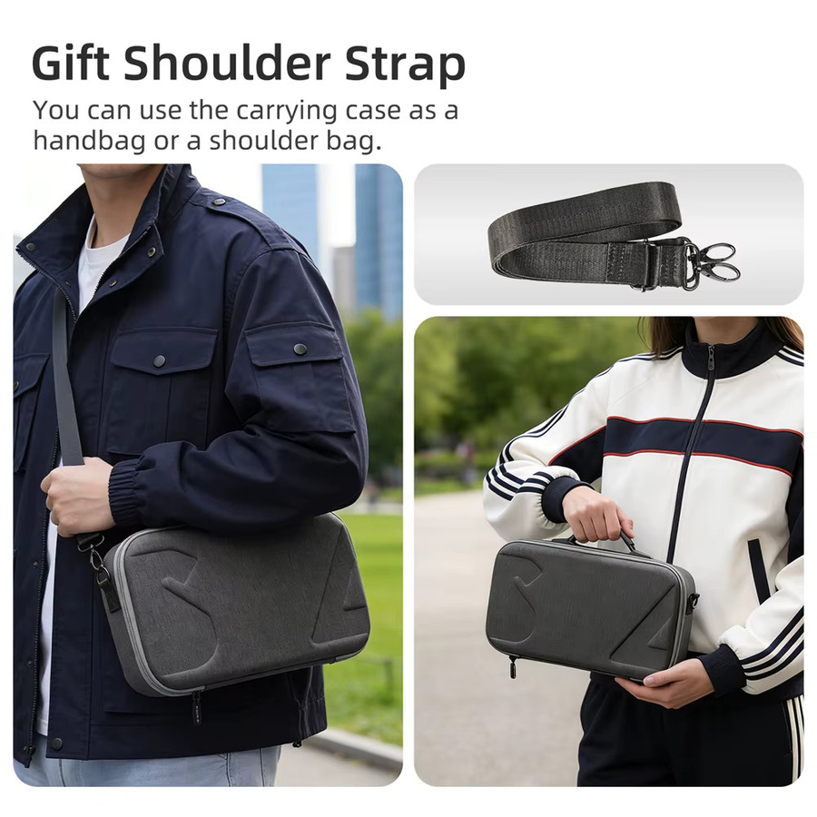 Sunnylife Tragbare Aufbewahrungstasche für DJI NEO 2 Drohne, Schultertasche und Handtasche in Grau - Bild 4