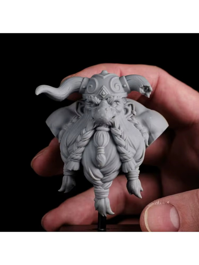 JIJIE Fantasy Gehörnter Zwergenkrieger, Büstenmodellbausatz, 60-mm-Maßstab, unbemalt - Bild 5