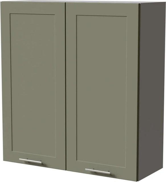 Feldmann-Wohnen Hängeschrank Oslo Küchenschrank in Grau und Reed Green Matt mit Soft-Close-Türen, B/T/H: 90 x 32,5 x 96 cm - Bild 1