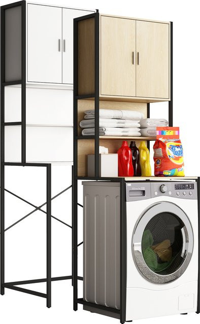 VCM Edino Überbauschrank für Waschmaschinen aus Metall und Holz, H x B x T: 189 x 64 x 48 cm - Bild 1