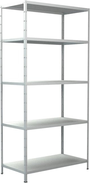 Schulte Steck-Grundregal aus Metall in Weiß, H 200 cm x B 120 cm x T 35 cm - Bild 1