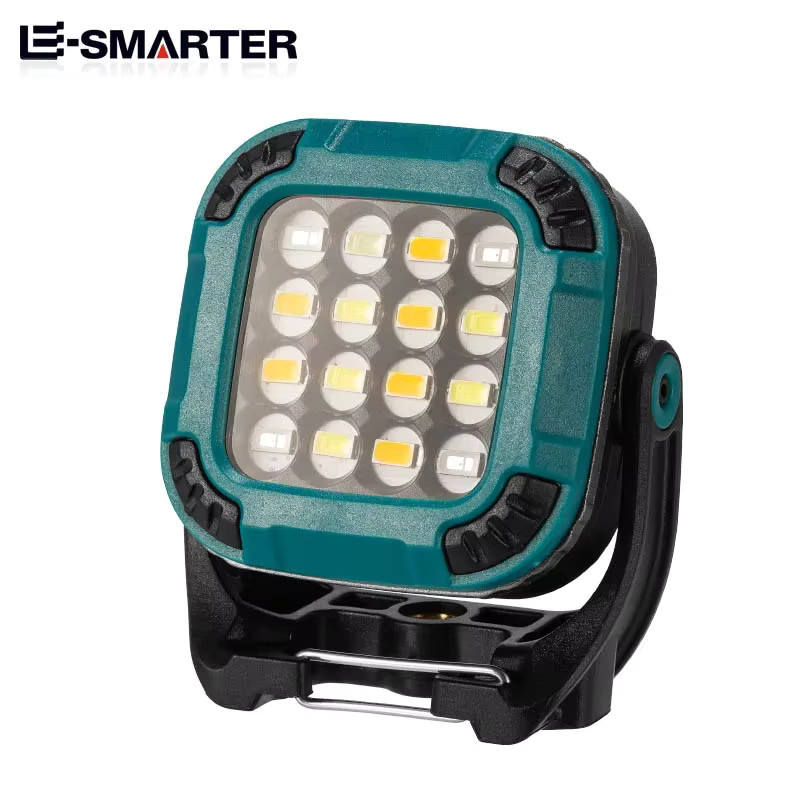 ESMARTER LED-Camping-Taschenlampe in Schwarz mit COB-Arbeitslicht und wiederaufladbarem Akku als tragbares Flutlicht und Notlicht - Bild 2