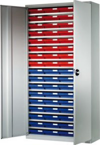 Kappes Systemschrank Mod. 1 mit Regalkästen in Grau, H: 195 cm, B: 100 cm, T: 50 cm - Bild 1