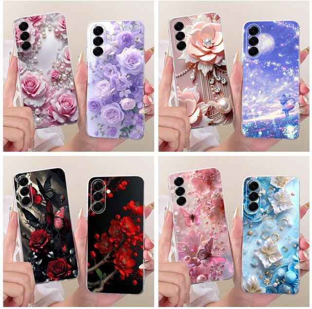Samsung Galaxy A37 5G Silikon Schutzhülle mit Blumenmuster in Multicolour für SM-A376B - Bild 1
