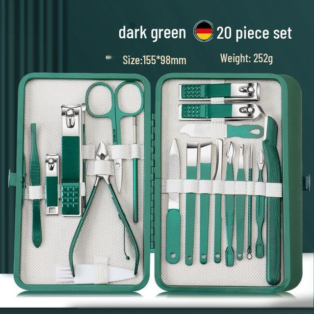 Beauty Every Day Maniküre-Set, 26-teilig, Dunkelgrün, Edelstahl, Unisex - Bild 1