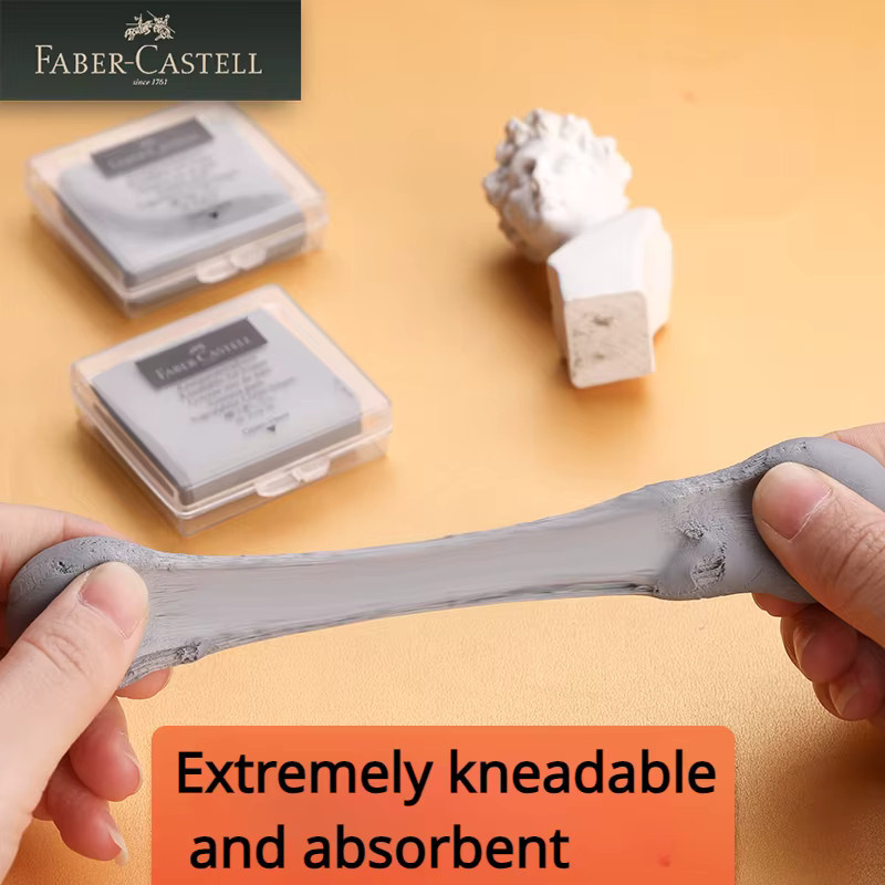 Faber-Castell Drawing Art Knetradiergummi zum Korrigieren und Aufhellen von Holzkohle, Bleistift und Pastell in Grau - Bild 4
