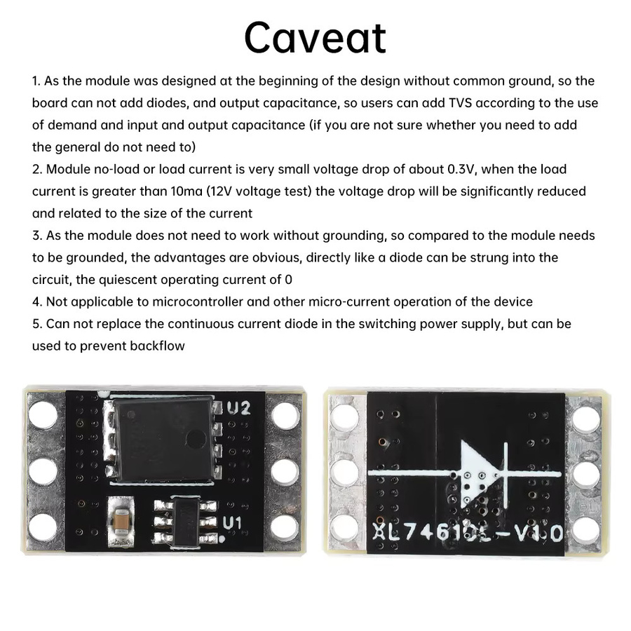 diymore XL74610L Diodenmodul Idealer Diodengleichrichter Ersatz für Adopt LM74610 Schwarz 1,5V-36V 0MA 15A/30A max - Bild 3