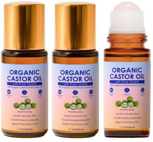 Runa Bio-Rizinusöl mit Rosenquarz-Roller, 50 ml, Unisex - Bild 1