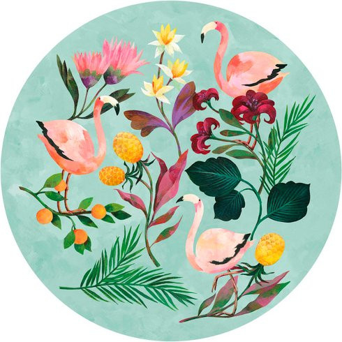 K&L Wall Art Vliestapete Blanz Sommer Flamingo Kinder, mehrfarbig, matt, B: 236 cm, H: 236 cm - Bild 1