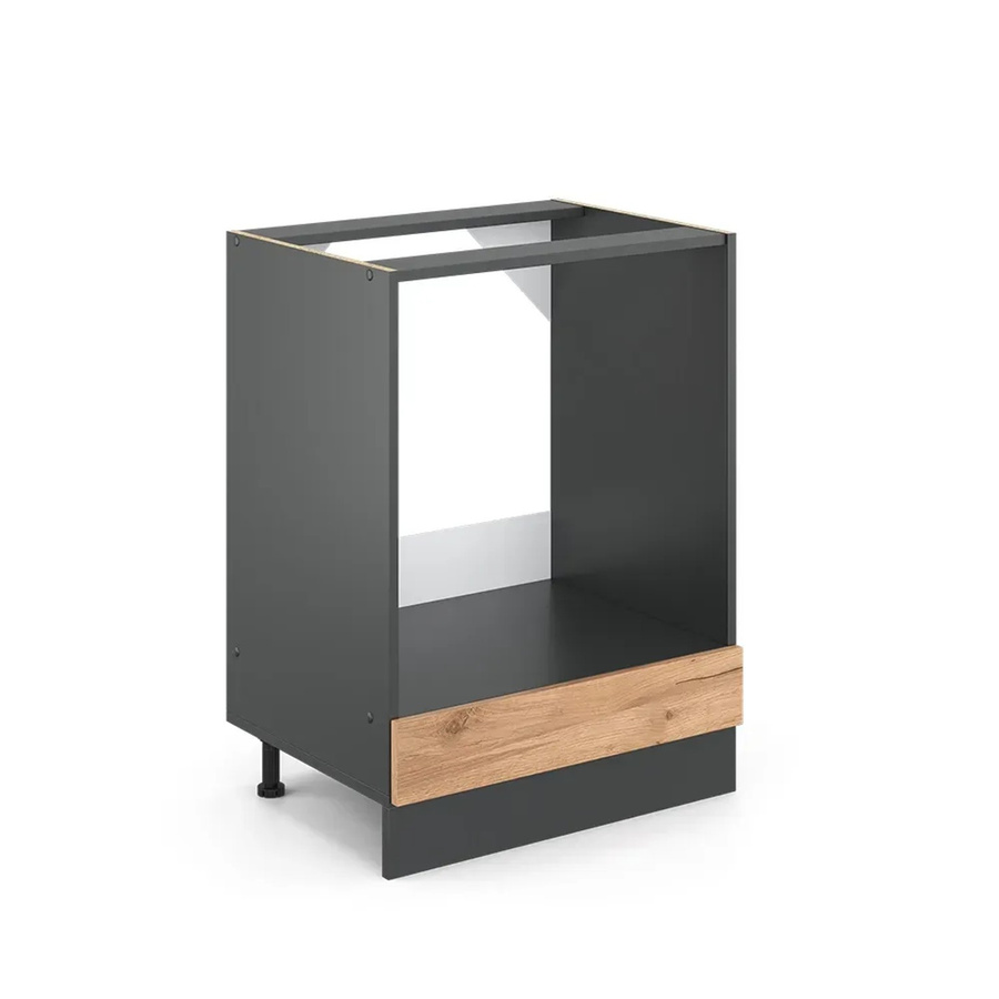Vicco Herdumbauschrank R-Line Goldkraft Eiche/Anthrazit, Breite: 60 cm, Höhe: 81,6 cm, Tiefe: 60 cm - Bild 2