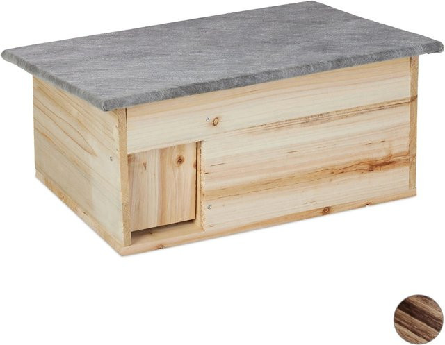 Relaxdays Igelhaus Bausatz aus Tannenholz in Natur, wasserdicht, B/T/H: 46 x 21 x 34 cm - Bild 1