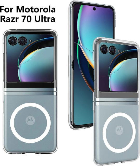 Transparente Magnetische Acryl-Hardcover Hülle für Motorola Razr 70 Ultra, 60, 50 und Razr 2026 mit MagSafe und stoßfestem Airbag-Schutz - Bild 1