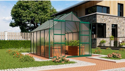 VITAVIA Gewächshaus Mars Plus 8300 in Grün mit Aluminiumrahmen, B/H/L: 257 x 238 x 321 cm - Bild 1