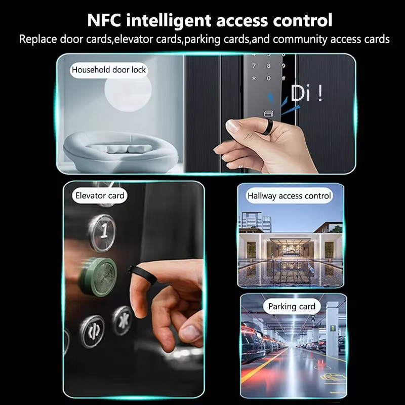 Luxuglow Smart Ring Schwarz mit Ladehülle für Herzfrequenz, Blutsauerstoff und Schlafmonitoring, NFC-fähig und 5ATM wasserdicht, Unisex - Bild 6