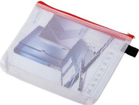 Eichner Sammelbeutel B6 aus Kunststoff mit rotem Reißverschluss, B: 23,0 cm, H: 19,0 cm - Bild 1