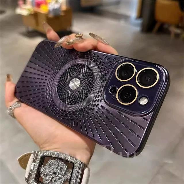 YULIN Magnetische Handyhülle mit matter PC-Beschichtung für iPhone 16 Pro Max, iPhone 15 Plus, iPhone 14, iPhone 13 und iPhone 17 Air in Purple - Bild 1