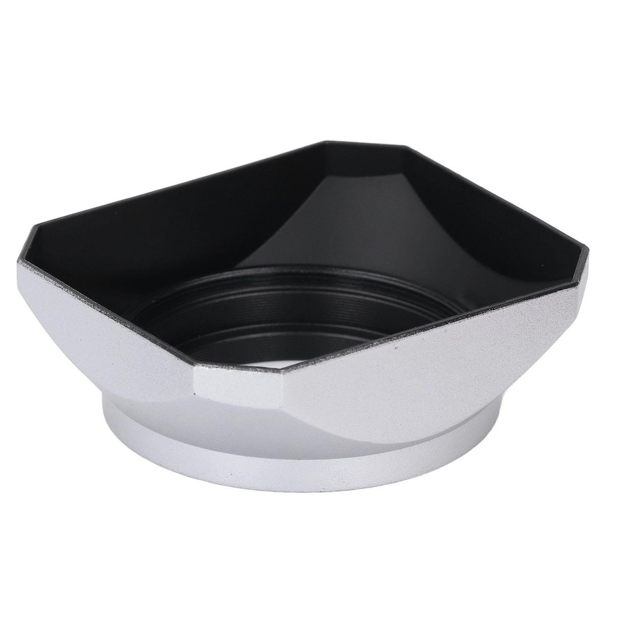 Koogeelife Quadratische Metall-Gegenlichtblende aus Aluminiumlegierung und ABS für Digitalkameras, Farbe: Silber, Durchmesser: 43 mm - Bild 2