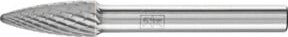 PFERD Hartmetall Frässtift Rundbogen RBF Ø 08x20mm Schaft-Ø 6 mm Z4 universal mittel fein in Silber - Bild 1