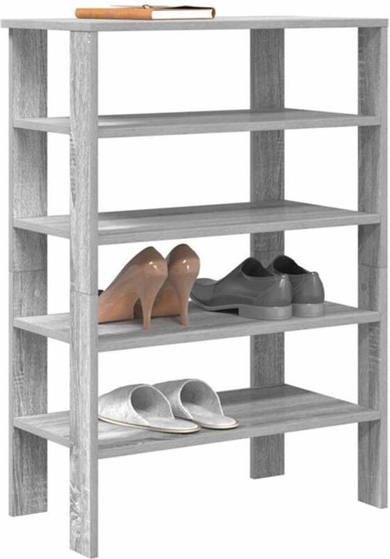 Schuhregal Vidaxl in Grau Sonoma aus Holzwerkstoff, Modern, B/T/H: 61 x 32 x 87,5 cm - Bild 1