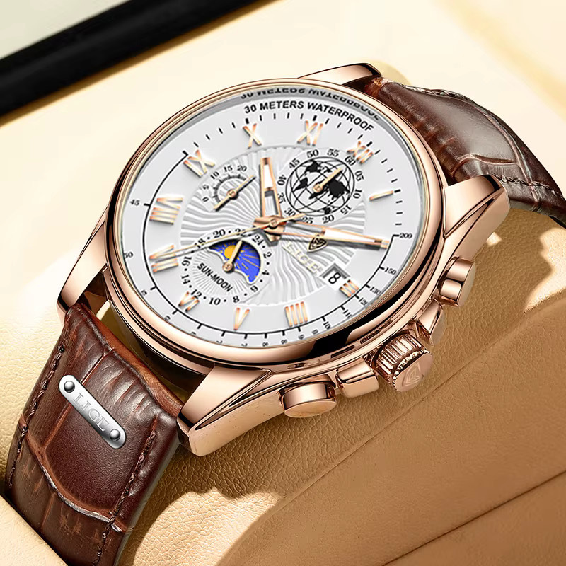 Lige Chronograph, Quarz, Leder, Herren - Bild 4