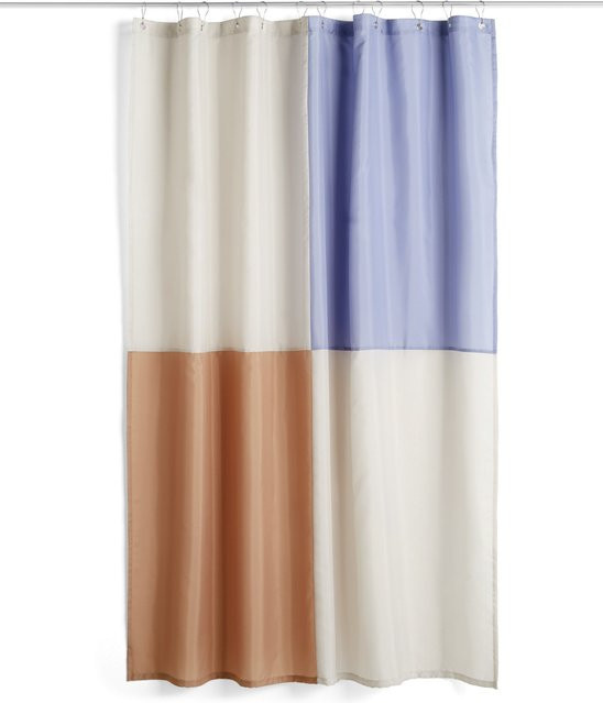 HAY Check Duschvorhang aus Polyester in Multicolour und Weiss mit Ösen, B/H: 200 x 180 cm - Bild 1