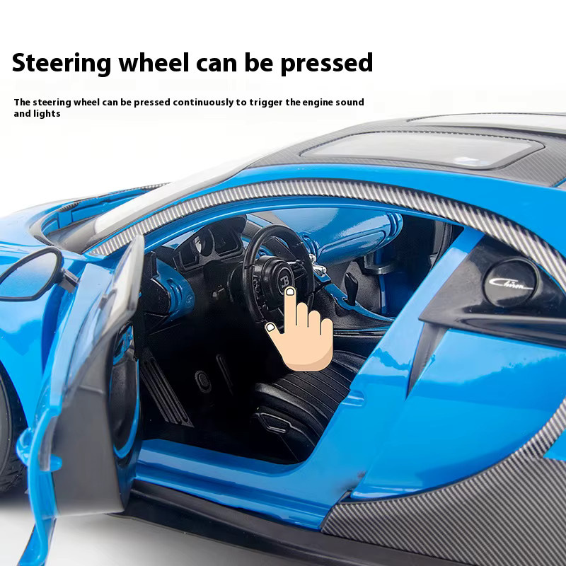 Maisto Bugatti Chiron Automodell, Metall, mit Licht und Sound, Blau - Bild 2