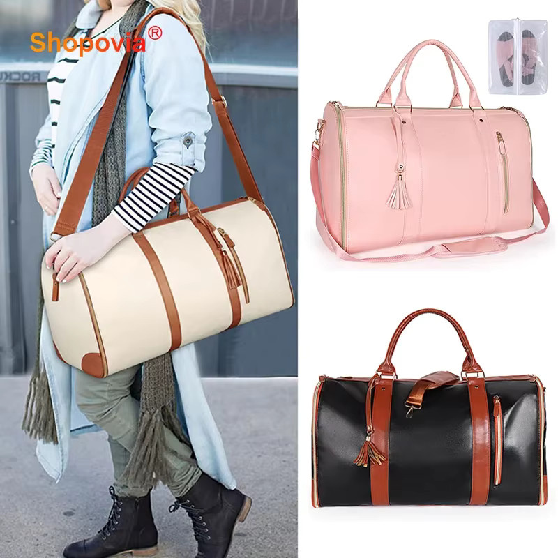 DUTRIEUX PU-Reiseaufbewahrungstasche in Pink, faltbare und wasserdichte Handreisetasche mit großem Fassungsvermögen, B/T/H: 53,0 x 32,0 cm - Bild 1