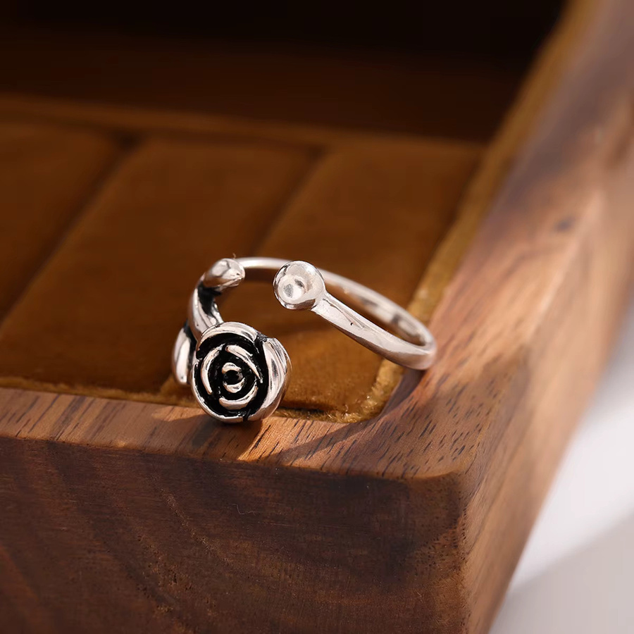 Ring 925 Silber, Rose Blume, Damen - Bild 4