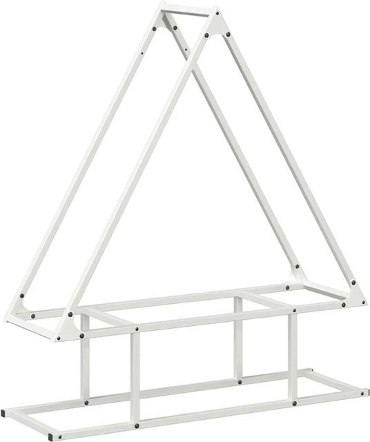vidaXL Brennholzregal aus kaltgewalztem Stahl in Weiß, B/T/H: 80 x 25 x 90 cm - Bild 1