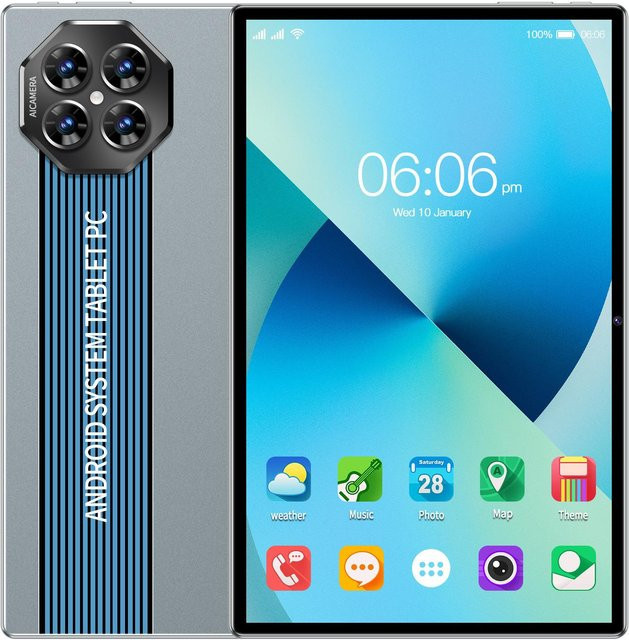 BDF Android Tablet PC 10,1 Zoll mit 128GB Speicher, 8GB RAM, Octa-Core Prozessor, 5000mAh Akku und 4G LTE in Gold - Bild 1
