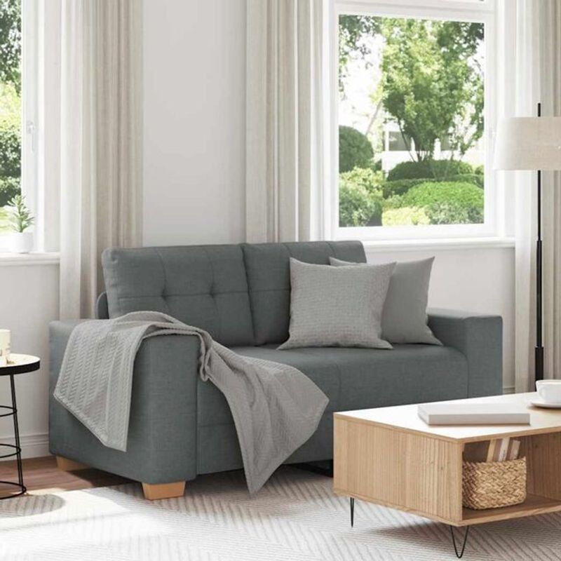Modernes 2-Sitzer-Sofa von vidaXL in Anthrazit aus Stoff, Breite: 160 cm - Bild 1