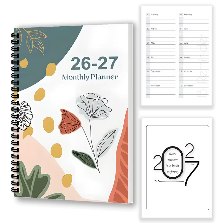 Akademischer Planer 2026-2027 mit Spiralbindung, 24 Monate (Januar 2026 - Dezember 2027), Softcover, Mehrfarbig - Bild 2