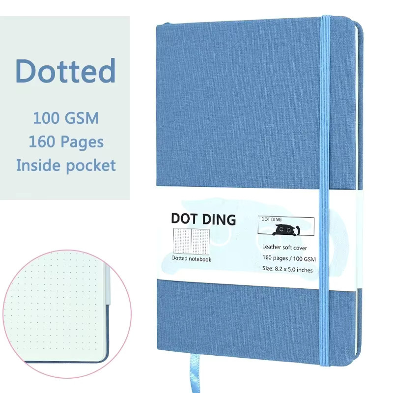 A5 Notizbuch mit gepunktetem Papier und Softcover in Schwarz, 160 Seiten - Bild 4