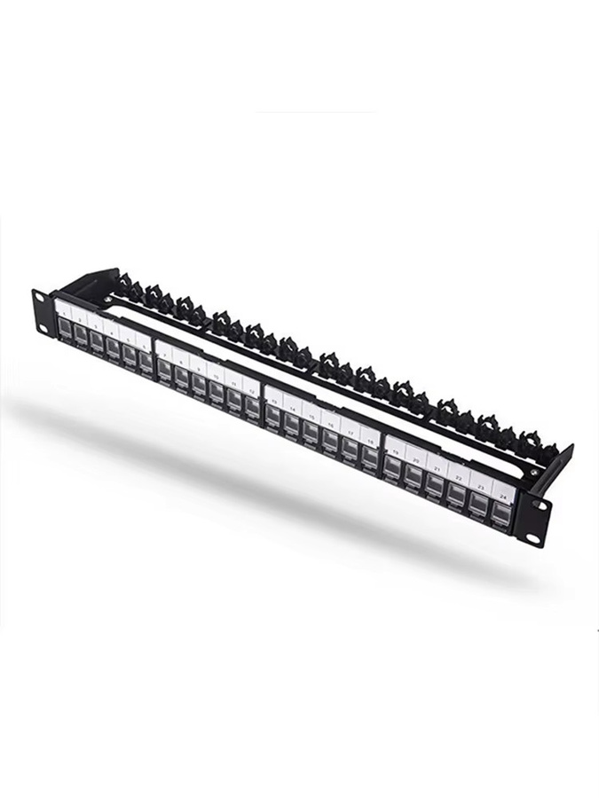 ZoeRax 24-Port RJ45 Patchpanel mit CAT7 Keystone-Buchsen und abnehmbarer Rückwand in Schwarz für Ethernet/LAN-Netzwerkkabel - Bild 6