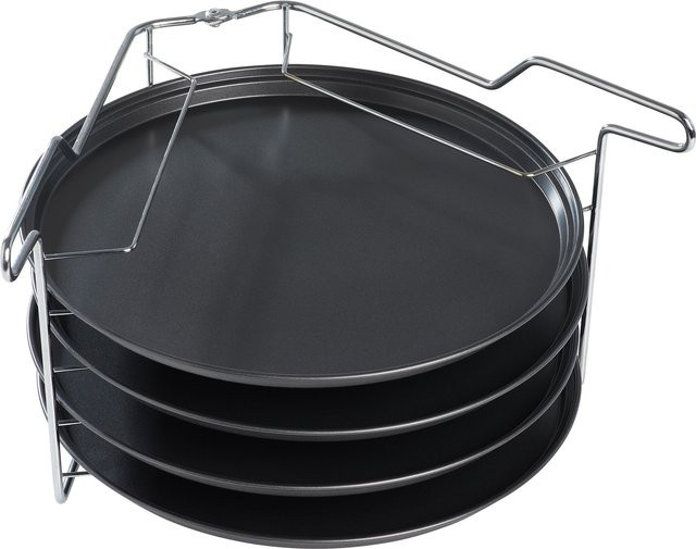 Genialo Pizza-Back-Set mit Backblech, rund und antihaftbeschichtet, grau-schwarz - Bild 1