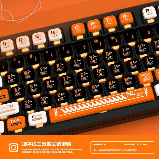 Horizon Zero Dawn Pudding Keycaps für mechanische Tastaturen, 120+ Tasten, PBT Sublimation, Mehrfarbig, OEM Profil - Bild 1