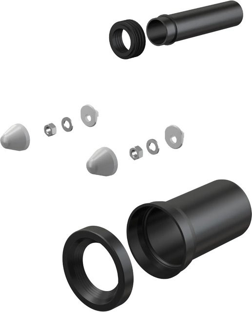 Alcadrain WC-Zubehörset für wandhängende WCs, DN110, 200 mm, Schwarz - Bild 1