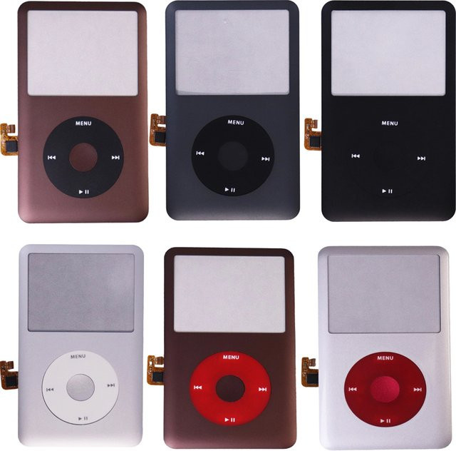 Apple Frontplatte für iPod Classic 6. 6.5. 7. Generation in Schwarz und Multicolour mit Clickwheel und Mitteltaste - Bild 1