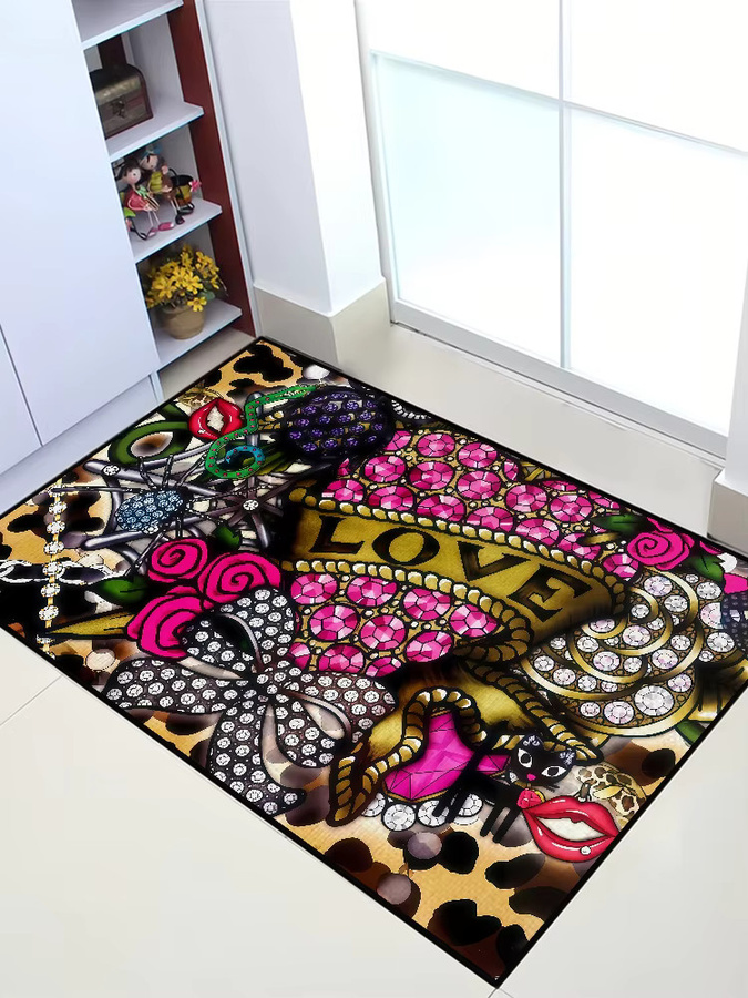 J-Johnson Vintage Teppich in Multicolour, Rechteckige Fußmatte aus Polyester für Flur, Eingang und Bad, B/T: 60 x 40 cm - Bild 7