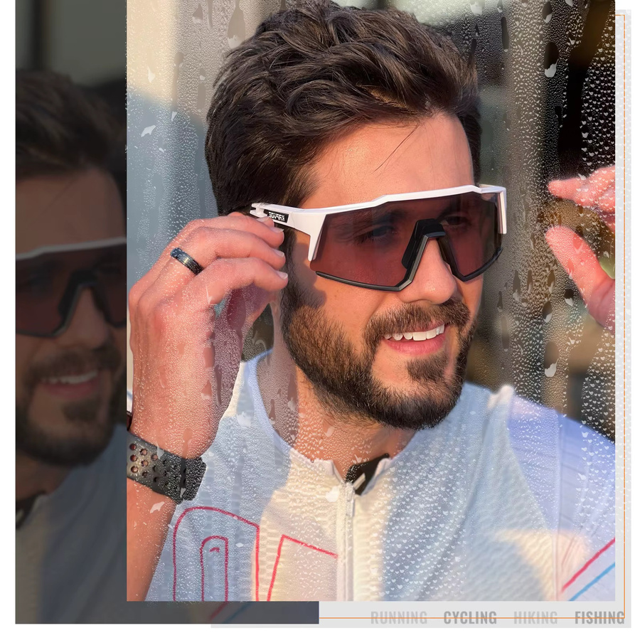 Kapvoe Sportsonnenbrille, Photochrome, Vollrand, Unisex, Kunststoff - Bild 4