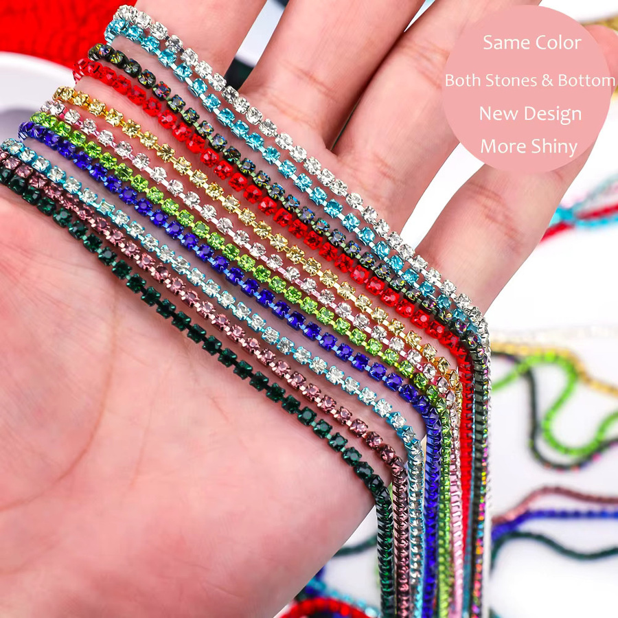 Bunte Strass Kette, Glas Strass, Damen - Bild 2