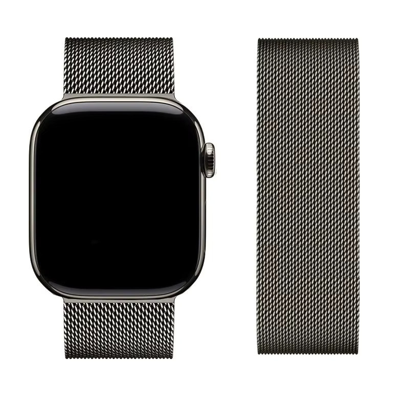 Uhrenarmband Milanaise, Edelstahl, Schwarz, Unisex - Bild 2