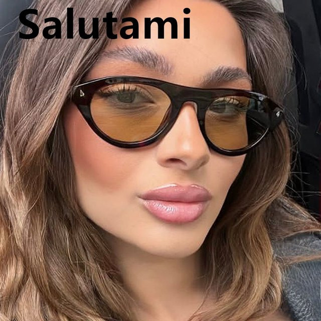 Salutami Cat-Eye-Sonnenbrille, Vollrand, Kunststoff, Damen, Schwarz, Multicolour, Braun - Bild 1
