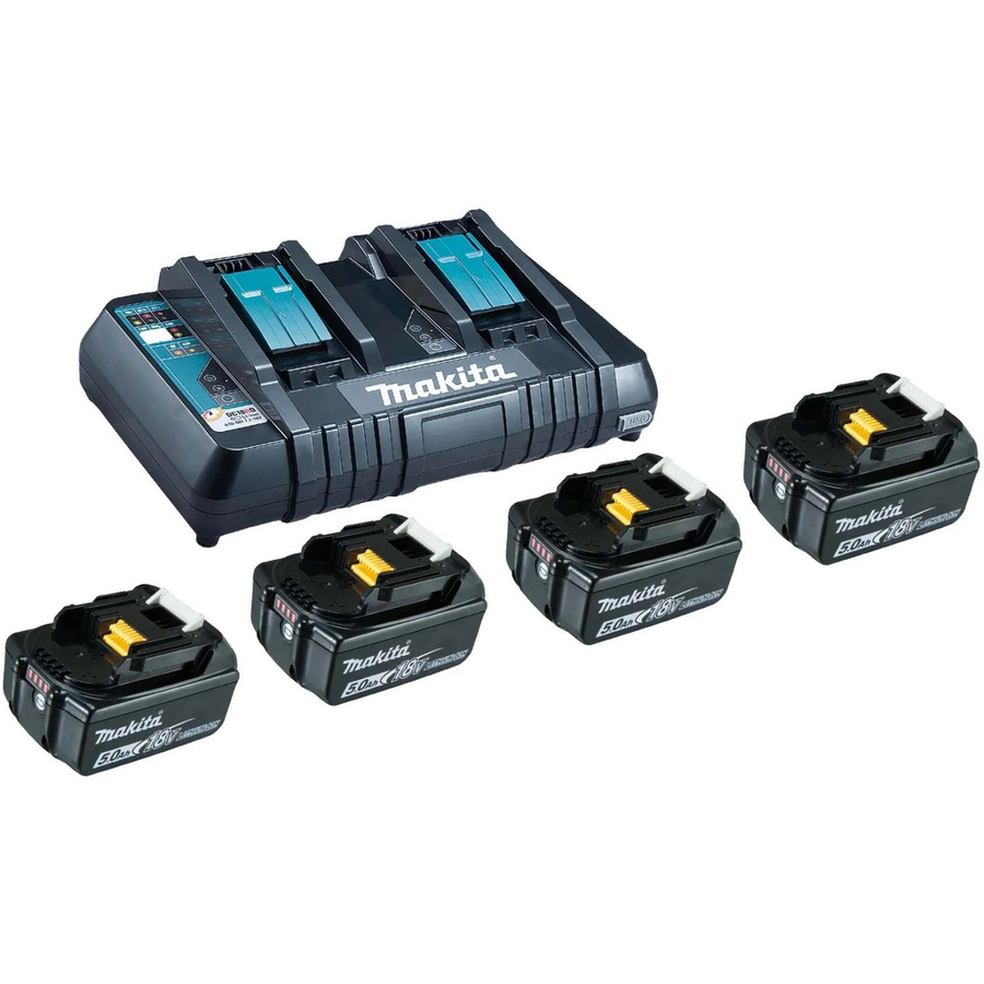 Makita Power Source Kit Li 18V 5 Ah: 4x Akkus und Doppelladegerät in Schwarz (199483-0) - Bild 2