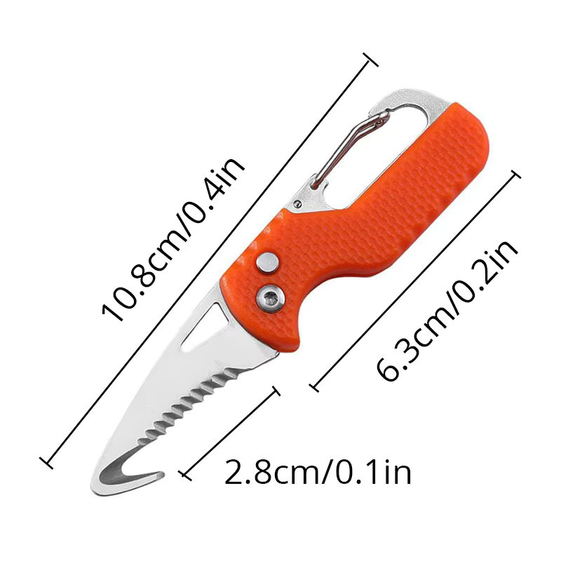 Multifunktionales Paketmesser mit Schlüsselanhänger und Haken in Schwarz/Orange - Bild 3