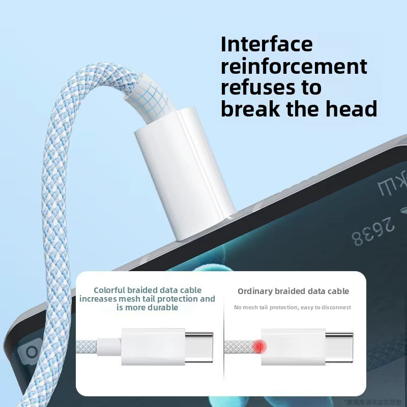 Tragbares 3-in-1 Multifunktions-Autoladekabel in Blau mit Schnellladefunktion und geflochtenem Design, Länge: 1,2 m, kompatibel mit Apple, Android und Typ-C - Bild 6