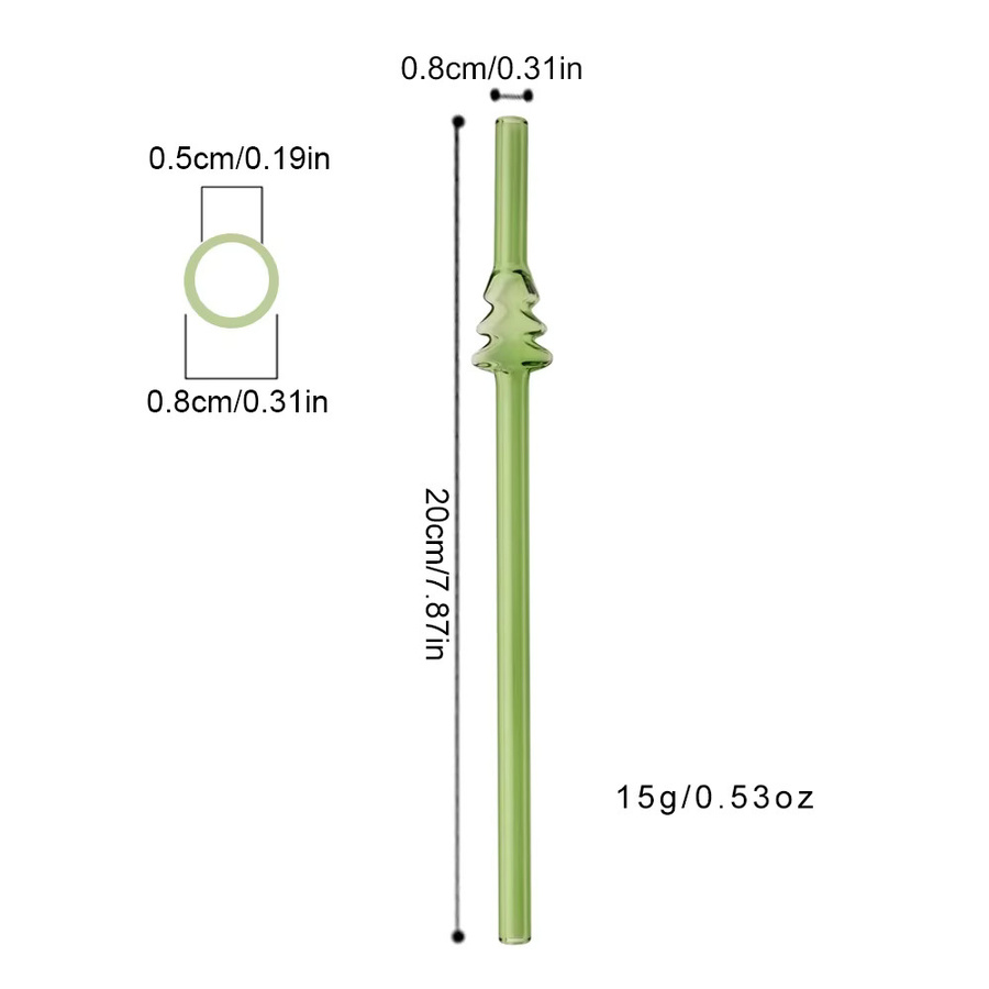9er Set wiederverwendbare Trinkhalme aus grünem Borosilikatglas von uniturcky - Bild 2