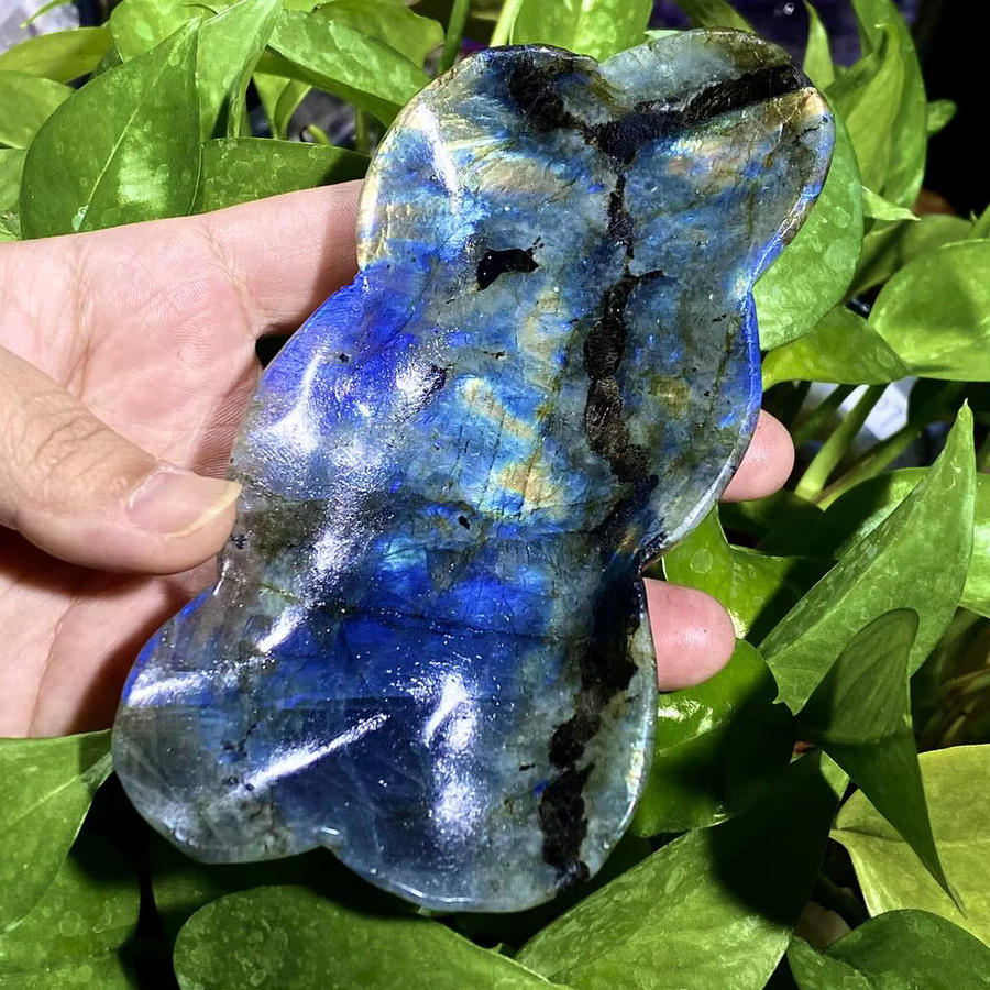 Handgeschnitzte Schüssel aus natürlichem Labradorit-Kristallstein in Blau von CrystalHola - Bild 3