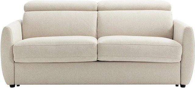 Vente-unique Schlafsofa Sovali in Beige mit verstellbarer Kopfstütze und Stoffbezug, Breite: 191 cm - Bild 1