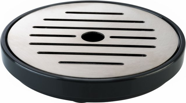 APS Tropfenschale aus Melamin mit Edelstahlgitter in Schwarz, B/T/H: 9,5 x 9,5 x 1,5 cm - Bild 1